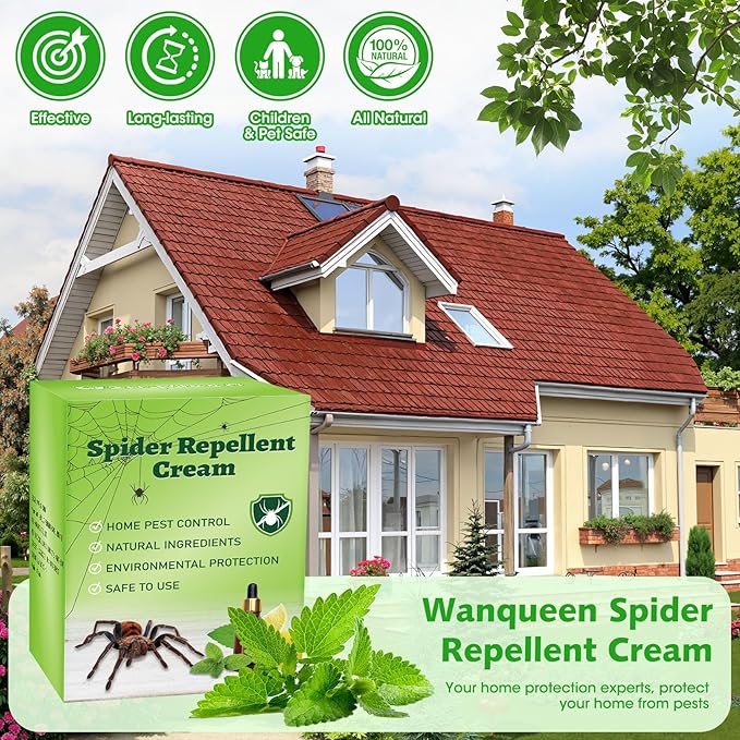 4 Pack Spider Repellent Indoor for Car Engines, Peppermint Oil, Naturally Spider Killer and No-Toxic Stay Away Spider Traps Indoor, Rat, Roach, Mosquito, Bugs & Other Pest Stay Away Spider Spray