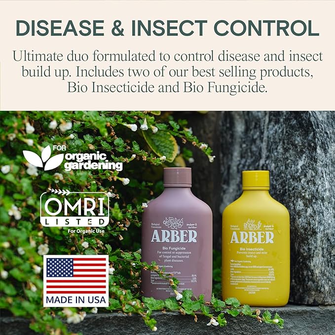 Organic Insecticide & Fungicide for Plants – Indoor & Outdoor Plant – Controls Powdery Mildew, Spider Mites, Aphids, Gnats & More – Safe Pesticide for Houseplant Insect Control, Vegetables & Lawns
