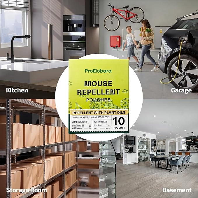Mouse Repellent Pouches with Peppermint Oil: Natural Rodent Repellent Indoor to Get Rid of Rats, Mice, Squirrels - Safe for Pets and Kids, Rat Repellents for House, Car, Outdoor