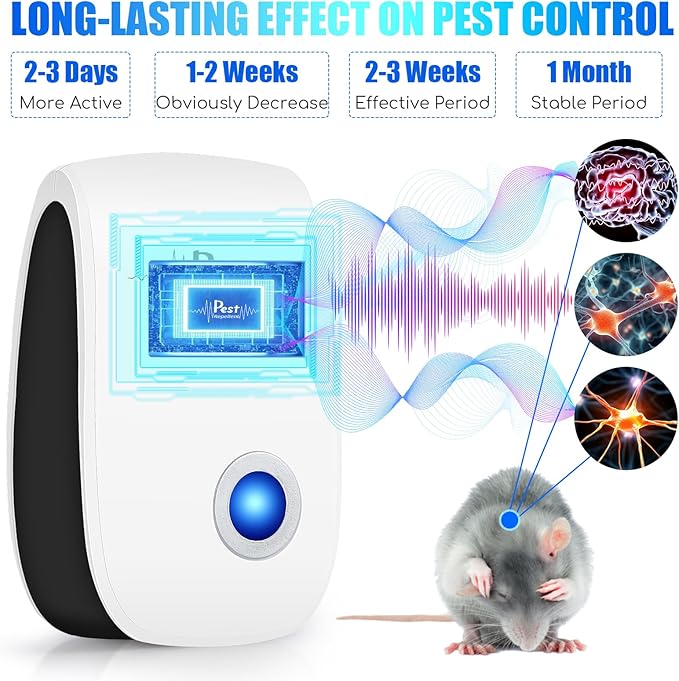 2025 10Pack Ultrasonic Pest Repeller Electronic Mouse Repellent Ultrasonic Plug in Mice Repellent Indoor Sonic Electronic Rodent Repellent Plug in Pest Control for Insect,Cockroach,Rat,Spide,AntBugs
