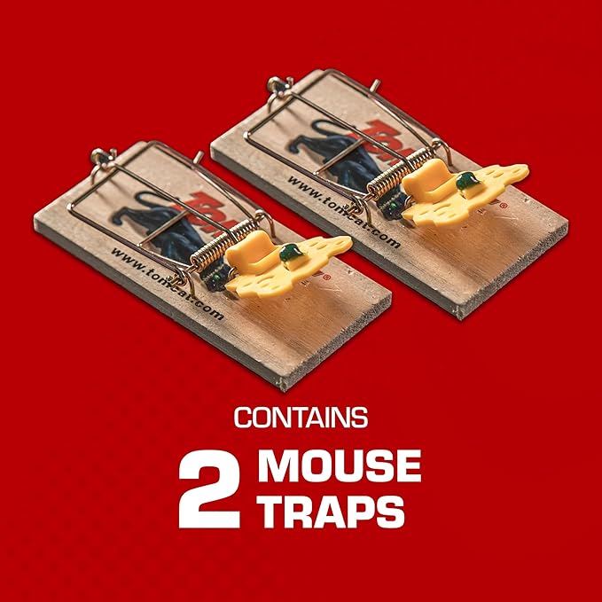 Tomcat Mouse Traps (Wooden), Inexpensive, Effective Way to Catch Mice in the Home, 2 Traps
