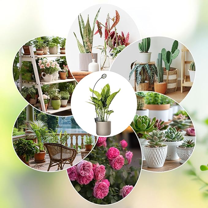 Grow Lights for Indoor Plants, Full Spectrum Plant Grow Lights, 4000K Pot Clip LED Plant Lamps for Indoor Growing with Auto Timer, 4 Dimmable Modes Clip on Light for Succulents 1 Pack