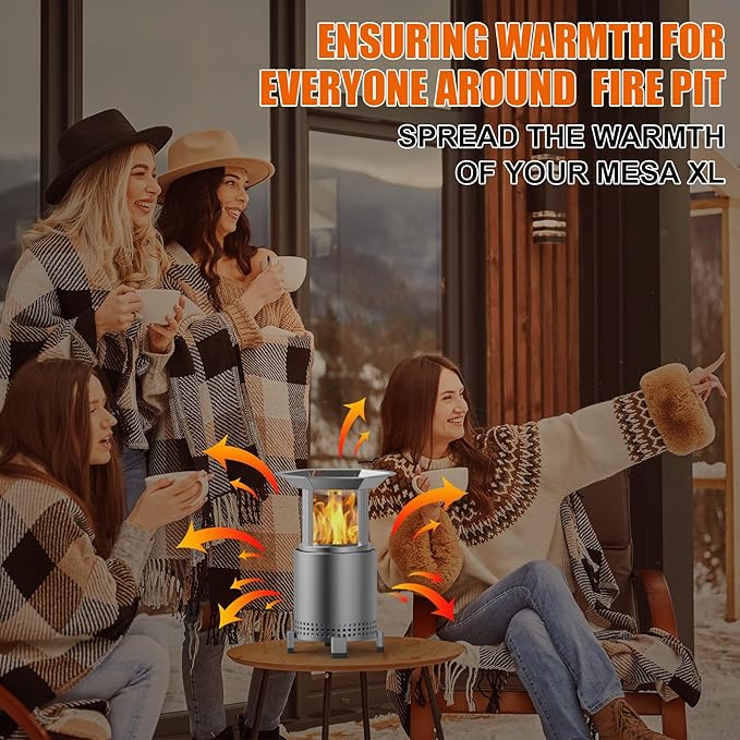 KEESHA Heat Deflector for Mesa Solo Stove 5’’, 304 Stainless Steel Heat Diffuser with 3 Detachable Legs, 1.4 lbs Masa Fire Pit Accessories-Capture Warmth & Expands Heat Radius, 7.8’’