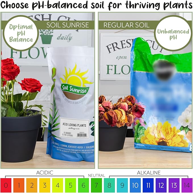 Acid Loving Plant Potting Soil Mix (12 Quarts), Premium Container Blend pH Balanced for Azaleas, Rhododendrons, Blueberries and More