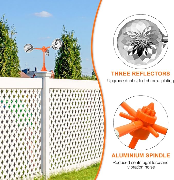 Birds Reflect Deterrent Visual Bird Scarer Deterrent Devices Outdoor Bird Control for Seagull Pigeon Harmless Device to Keep Birds Away from Your Farm Boat (Dark Orange)