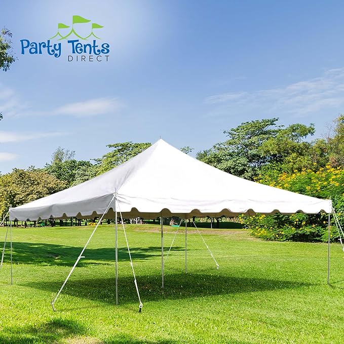 Party Tents Direct 15'x15' Weekender Standard Canopy Pole Tent - Easy Up Canopy Tent with 50 Person Capacity - Outdoor Canopies for Parties, Weddings, & Events (White)