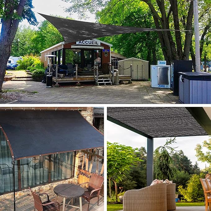 70% 20 X 30 FT Black Shade Cloth, Outdoor Sunblock Shade Cloth with Grommets, Durable Sun Shade Netting Shading Antifreezing for Patio, Garden, Plants Cover, Greenhouse, Barns, Dog Kennel