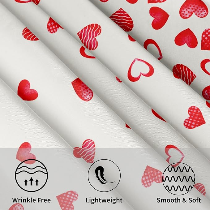 Giwawa Red Hearts Round Tablecloth 60 Inch,Love Romantic Wedding Anniversary Holiday Washable Polyester Table Cover for Dinner Restaurants Kitchen Party Events Tabletop Decoration