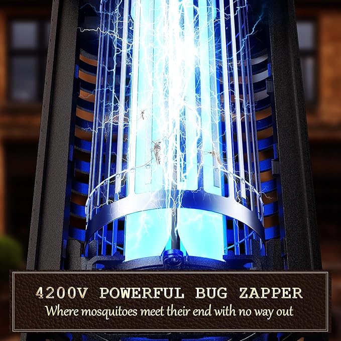 Minimoon Bug Zapper Outdoor, 15W Mosquito Zapper 4200V Electric Fly Trap, Western Theme, Easy to Clean, IPX4 Waterproof, 5.9 Ft Cord, Fly Zapper for Backyard, Patio, Camping, Indoor