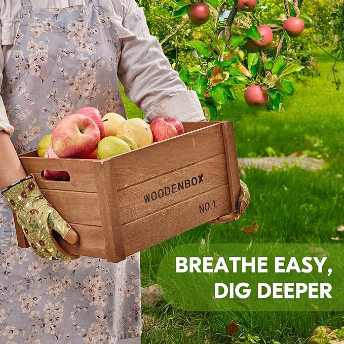 Vgo... Women Gardening Gloves Premium Goat Leather Work Gloves Thornproof for Pruning,Outdoor Activities(GA7476)