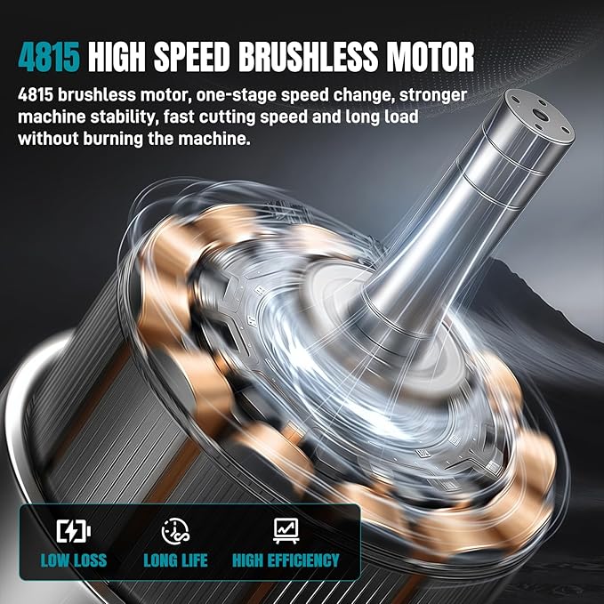 Electric Weed Wacker with Wheel Brushless Cordless Weed Eater Battery Powered| 60 Minute Battery Life | Silent Design, One Click Start | Suitable for Small and Medium-Sized Lawns