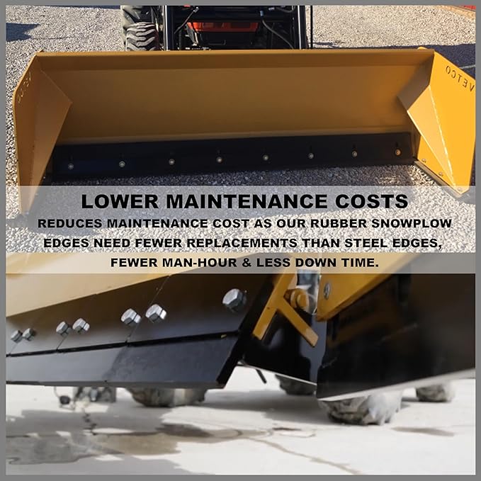 Rubber Snow Plow Cutting Edge – Heavy Duty 84" x 6" x 1" Snowplow Deflector Smooth & Surface-Safe Snow Clearing - Fit for ATV, Tractors, Skid Steers & UTVs Snow Pusher Cutting Edge