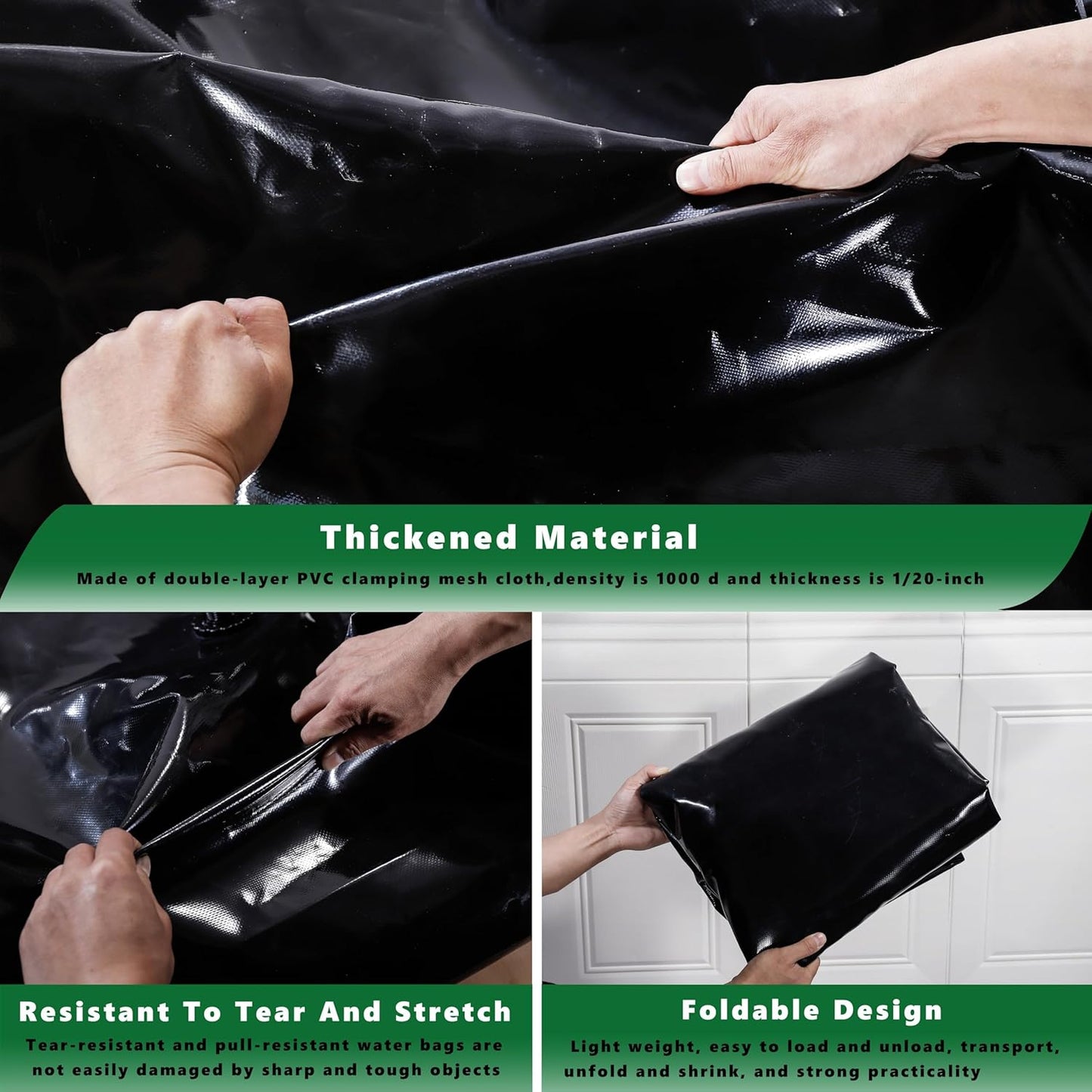 MXQMKL 1400 L/370 gal Water Bladder Storage Containers, Foldable Portable Water Tank Large Capacity Soft Water Bag, Drought Resistance, Fire Prevention, Emergency Water