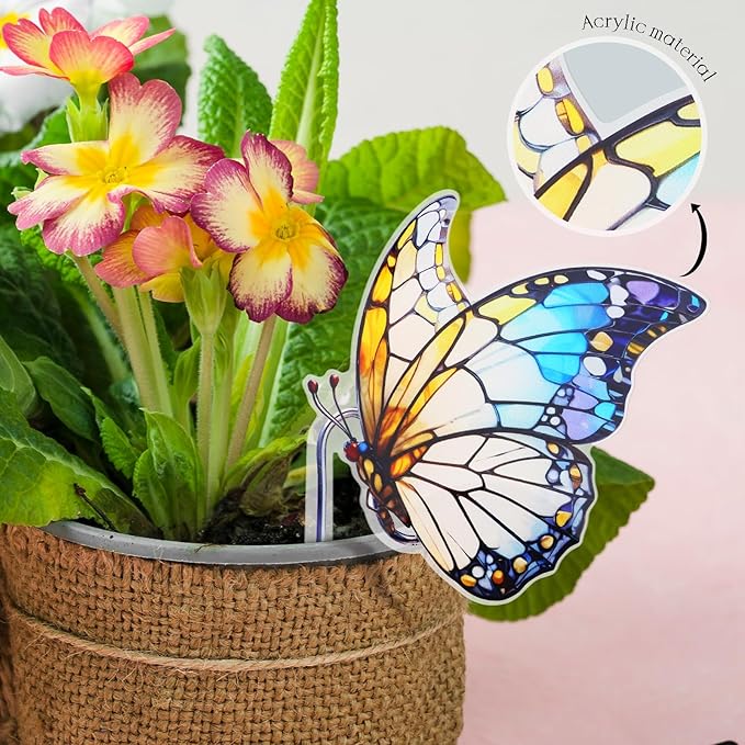 Hanging Planters for Indoor Outdoor Plants-Planters Hanging Plant Butterfly Decor 2 Pcs Garden Decor Plant Accessories Farmhouse Decor-Gifts Ideas for Mom