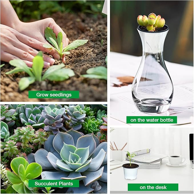 Nursery Pots, 100 Pack 2.8 inch Plastic Plant Pots, Small Flower Pots for Succulents, Seedlings, Flowers, Transplanting（White）