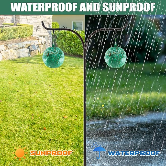 Fruit Fly Traps Ball Fly Trap Indoor, 6 PCS Hanging Bugs Sticky Ball Fly Trap Outdoor, Gnat Trap Ball for Indoor Outdoor House Kitchen Plants Trees (6PCS, Green)