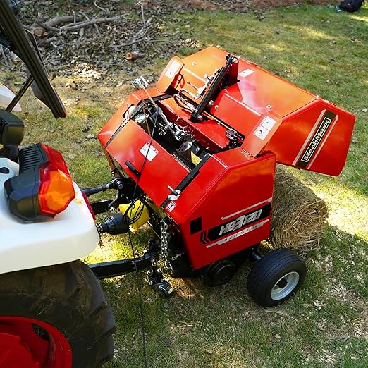 3-Point PTO Mini Round Hay Baler with Twine Wrap, 20" Diameter x 28" Width Bales, for 15-50hp Tractor, HB3120