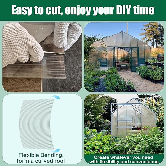 NEBAIKA 5 Pack Clear Polycarbonate Greenhouse Panels,Twin-Wall Polycarbonate Sheets for Roofing,Greenhouses ,Weather Resistant for Roof, Siding, and Sunroom (4ftx2ftx0.24in)