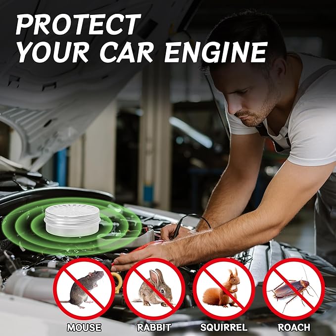 6 Pack Powerful Rodent Repellent, Natural Keep Rodent and Raccoon Away Deterrent with Long-Lasting Protection for Garden Lawn Yard Camping Fishing, Safe for Kids & Pets, Waterproof