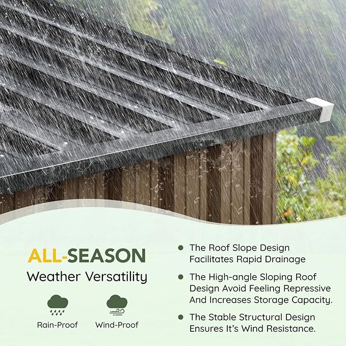 Breezz 5x3FT Outdoor Steel Storage Shed, Lockable Doors, Compact Metal Tool Shed for Garden, Backyard, Patio, Utility, and Bike Storage,Brown