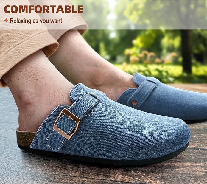 BULLIANT Comfort Clogs Slippers Sandals Nurse Work Shoes Unisex for Men Women with Cushioned Cork-Footbed