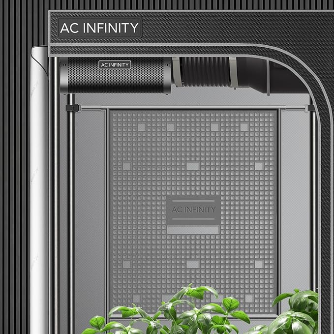 AC Infinity Gear Board, Grow Tent Equipment Board with Cable Management Slots, Steel Wall Organizer Mounts Clip Fans, Controllers, LED Drivers, and Ballasts in 5x5 Grow Tents or Smaller