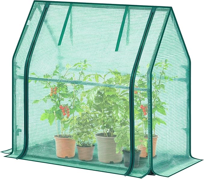 Mini Greenhouse for Indoor Outdoor: Ohuhu Tabletop Portable Green House with Waterproof Pad for Small Plants Nursery Germination, 36"x18"x33" Heavy-Duty PE Cover Green