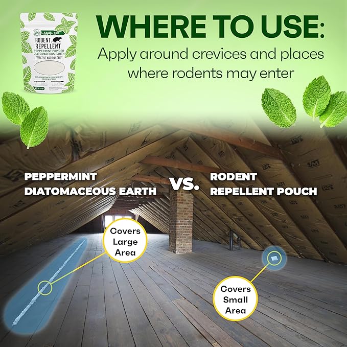 Mighty Mint Rodent Repellent Pest Control, Diatomaceous Earth Peppermint Pest Powder, 1 lb