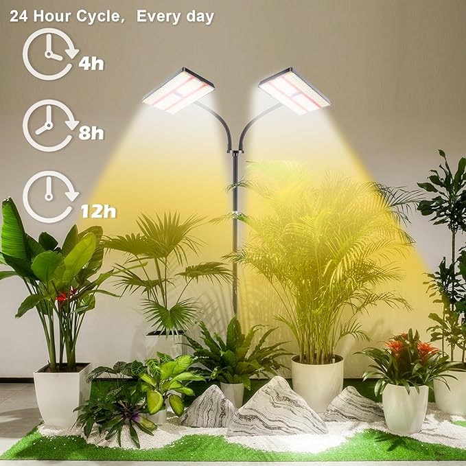 yadoker Grow Light for Indoor Plants,572 LEDs Full Spectrum Standing Plant Grow Light with 4/8/12H Timer,10-Level Brightness, 51" Adjustable,Flow Grow Lamp for Tall Large Indoor Plants