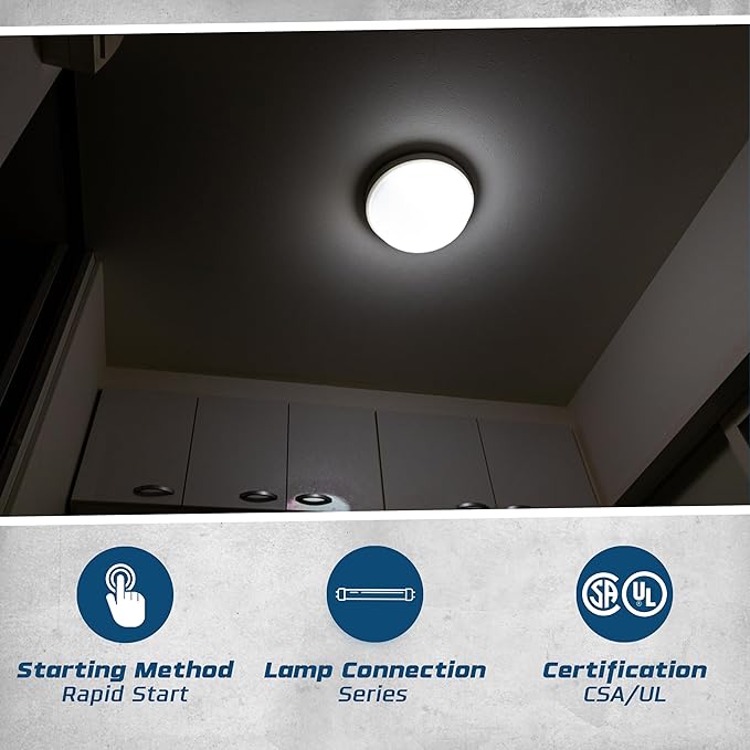 OHLECTRIC Replacement for Keystone KTEB-2C72-1-TP-WS 2 Lamp Circline Electronic Fluorescent Ballast with Normal Light Output, 120V Input with Rapid Start Operation, 0.80 Ballast Factor, UL-Approved