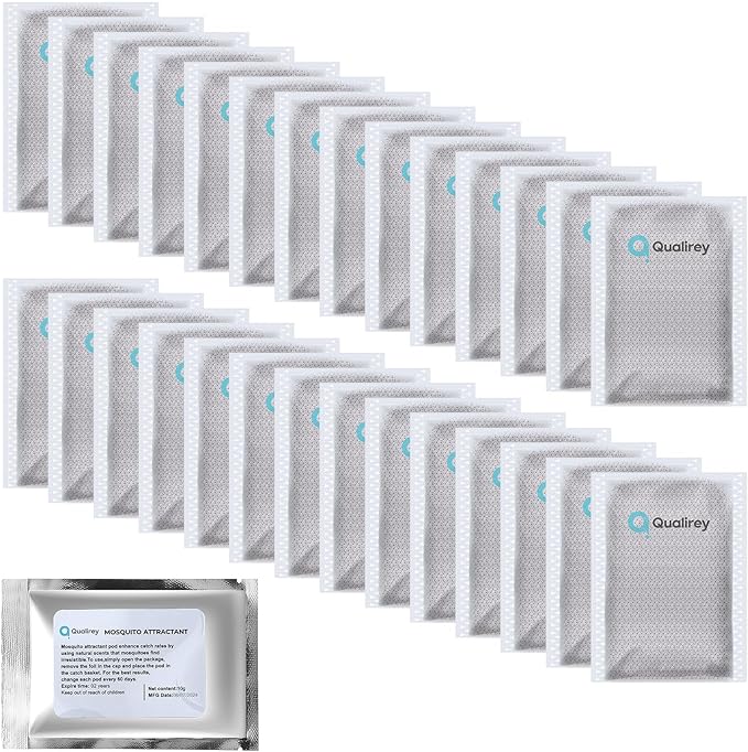 Qualirey 28 Pack Mosquito Attractant Lure in Bulk, Bait Refill for Bug Zapper Compatible with All Mosquito Trap Enhances Catch Rates Safe Non Toxic Long Lasting Bait for Home Garden Indoor Outdoor