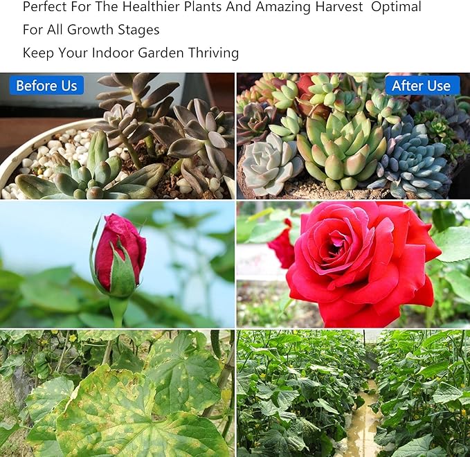 LED Grow Lights 16W Full Spectrum Integrated Growing Lamp Lighting Fixtures with High PPFD for Greenhouse Hydroponic Indoor Plant Seedling Veg and Flower