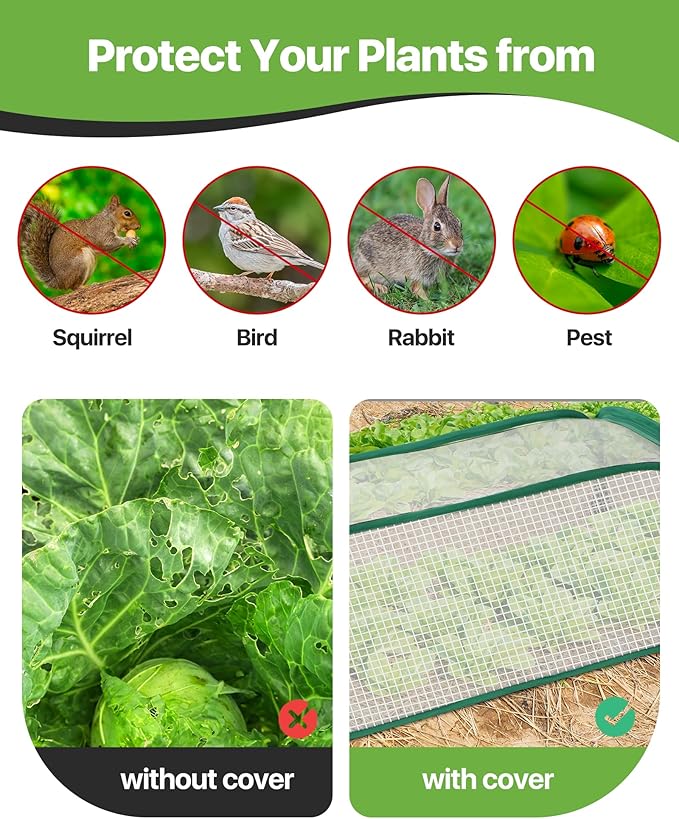 Garden Covers for Raised Beds, Plant Greenhouse Cover for Raised Garden Bed, Freeze Protection Humidity Domes for Gardening Germination and Seedling Propagation, Pest Protection