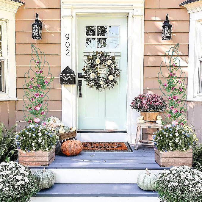 3 Pack 59x16in Metal Garden Trellis for Climbing Plants, Large Trellis for Climbing Plants Outdoor, Roses, Vegetables Vines Flowers Support, Large Decorative Outdoor Trellis