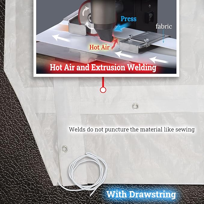 YardGrow 10x20 FT Carport Replacement Canopy Cover Garage Shelter Outdoor Carport Canopy Top Tent Shelter Tarp, Canopy ONLY (White)