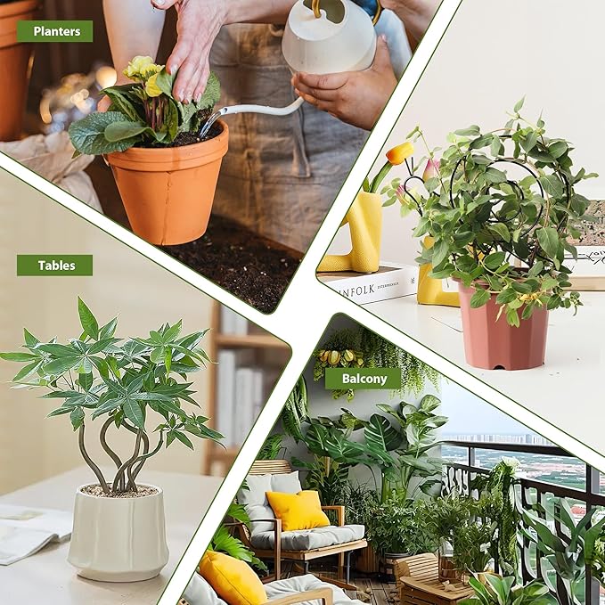 2 Pack Plant Trellis Indoor, 11" W x 13" H Small Trellis for Potted Plants, Decorative Trellis for Climbing Plants Indoor, Ideal for Vines on Tabletops, Balconies, Gardens and Lawns, Snail-Shaped