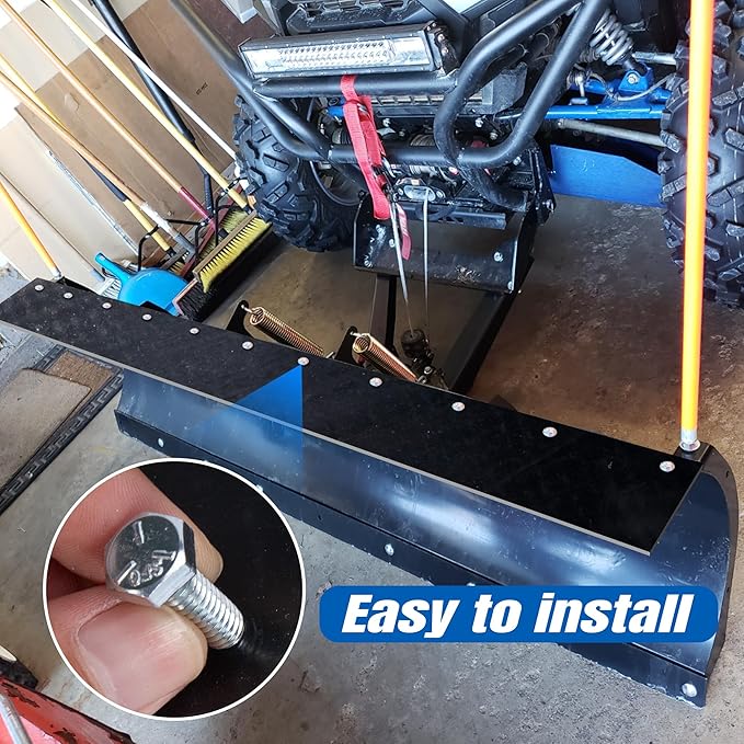 RunNico Universal Snow Plow Blade Flap - 72”x 6”x 1/4” Rubber Snow Deflector with 11 Sets Mounting Hardware - Snowplow Rubber Plow Deflector Attachments,Suitable for 48”-72” Blades