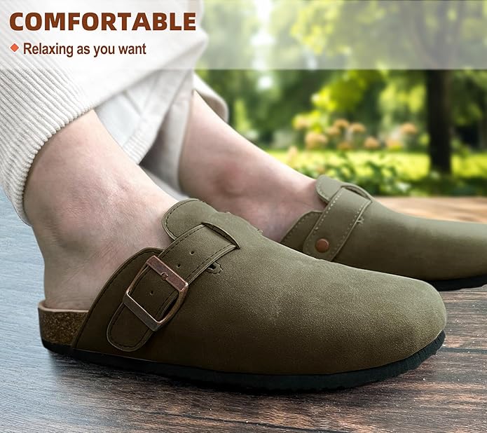 BULLIANT Comfort Clogs Slippers Sandals Nurse Work Shoes Unisex for Men Women with Cushioned Cork-Footbed