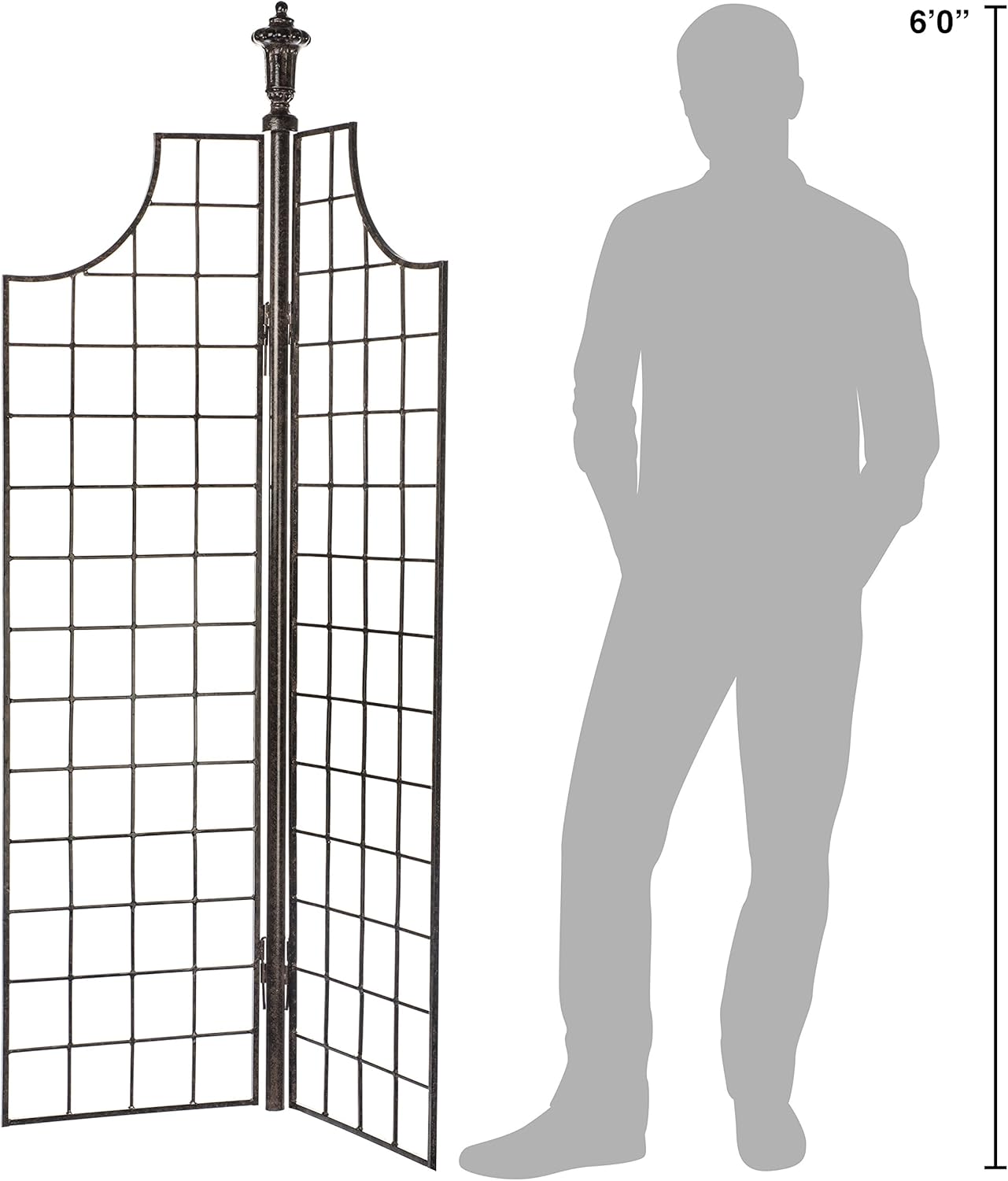 H Potter Metal Garden Screen Trellis for Climbing Plants for Privacy Garden Flowers Vines Roses Clematis