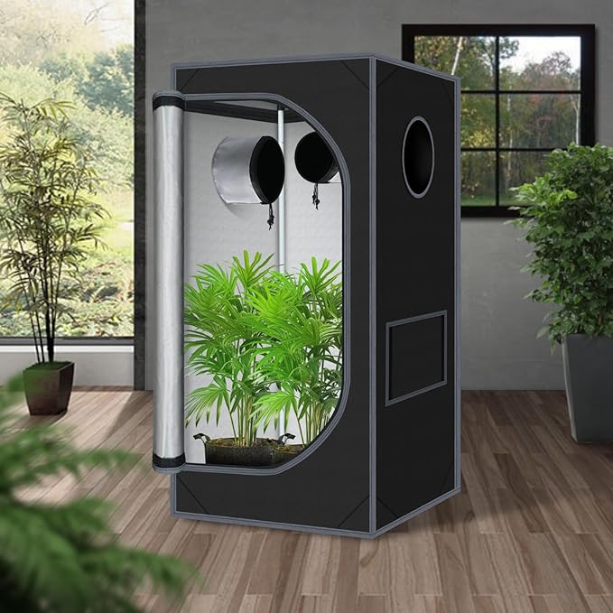 24"x24"x55" Grow Tent for Indoor Plants 600D Mylar Hydroponic High Reflective GrowTents for Plant Fruit Flower Veg Growing