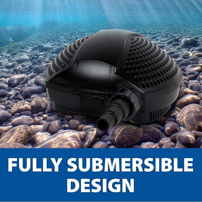 The Pond Guy SolidFlo G2 Submersible Pump for Small Ponds, Water Gardens & Waterfalls, Quiet, Durable, and Efficient Flow, Easy DIY Setup, 2000 GPH