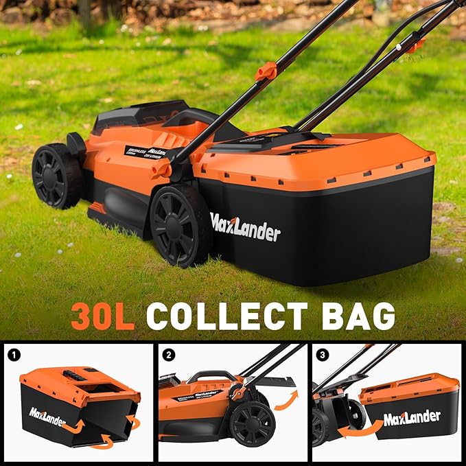 Maxlander 13Inch Electric Lawn Mower Cordless & Cordless Weed Wacker 10 inch with 2 PCS 20V 2.0Ah Batteries
