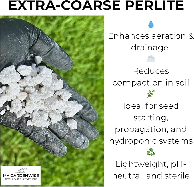 Perlite for Plants, Extra Coarse Grade 4 Horticultural Perlite, Organic Perlite for Gardening Indoor & Outdoor, Made in USA (30 quarts)