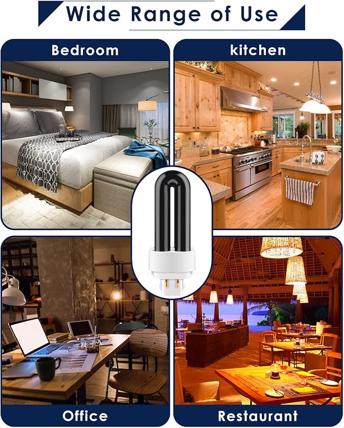 PACETAP 4 Pack 41050 7W Replacement Bulbs for Dynatrap DT1050 DT1100 DT1250, 1/2 Acre Replacement Bulb U Shape Replacement Bulbs Light for DynaTrap