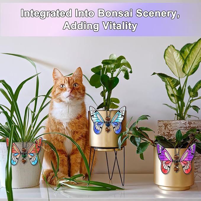 Butterfly Flower Pot Decorations,3Pcs Decorative Hangers for Outdoor Plant Pots, Plant Decoration Landscape Decor Garden Adornment