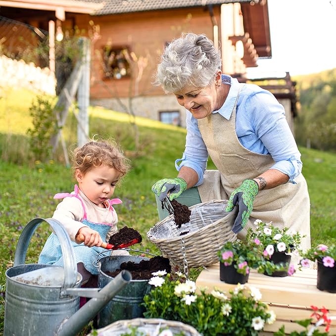 Bamllum Leather Gardening Gloves for Women - Working Gloves for Weeding, Digging, Planting, Raking and Pruning