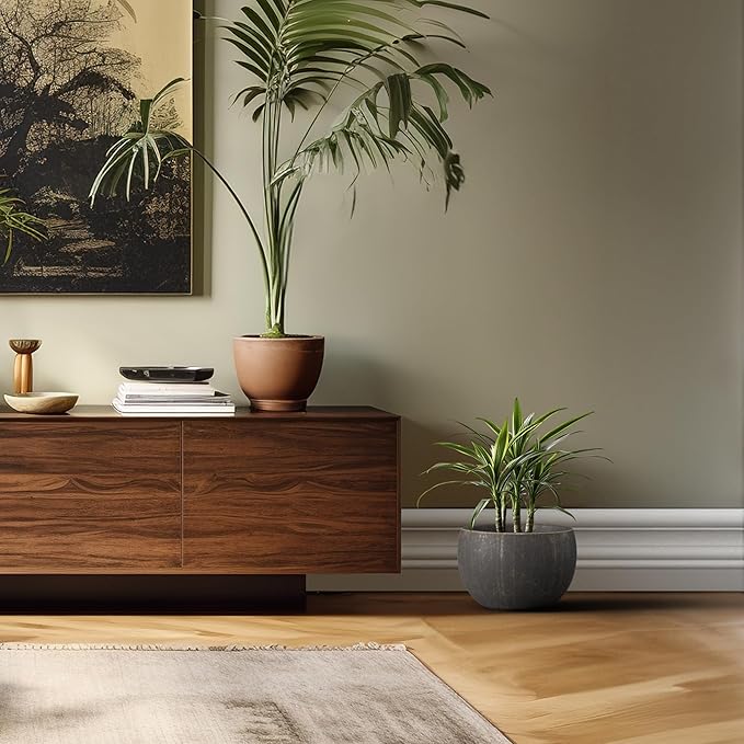 Kante 19.9" Dia Round Concrete Planter, Outdoor/Indoor Large Bowl Plant Pots with Drainage Hole and Rubber Plug for Garden Patio Balcony Home, Oil Rubbed Bronze