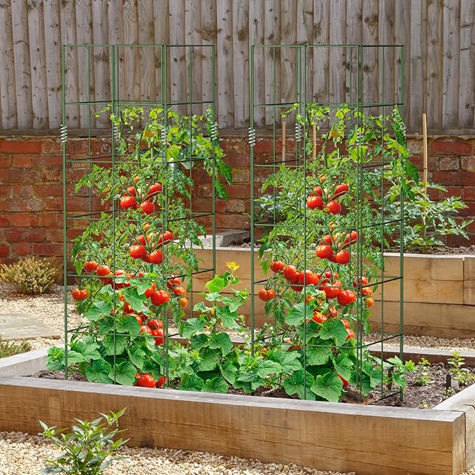 AGTEK 30" x 56" Foldable Cucumber Trellis with Zip Ties Plant Support A Frame Metal Trellis for Climbing Plants, Cucumber, Vegetable