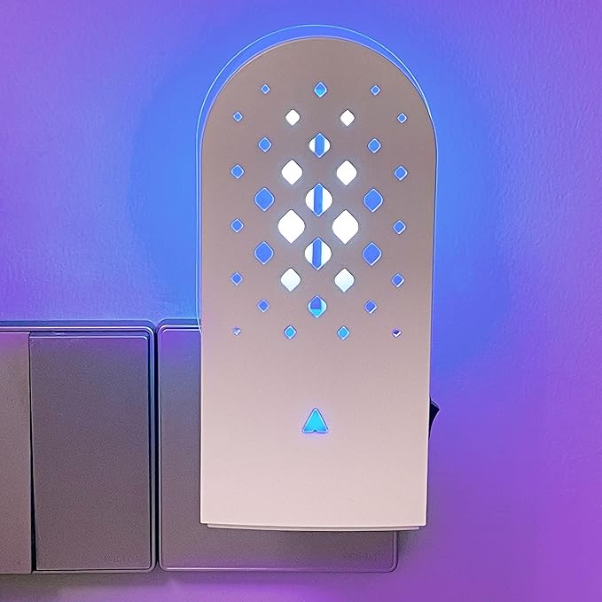 Lulu Home Indoor Flying Insect Trap, 2 Packs Plug-in Bug Light Catcher with 10 Reversible Sticky Pads, 365nm Wavelength Attracting Mosquitos, Moths, Fruit Flies, Gnats and More for Home & Office