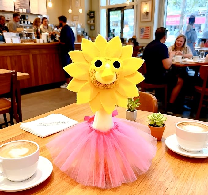 3 Pcs Pink Tulle Skirt Porch Goose Outfits,Cute Goose Outfit, Sunflower Headpiece Glasses TulleSkirt for 17" Lawn Goose Garden Yard Patio Garden Goose Statue and Christmas & Halloween